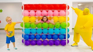 Chris and Mom Balloons Cube Challenge and other funny stories for kids [upl. by Politi]