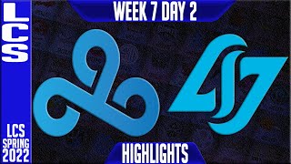 C9 vs CLG Highlights  LCS Spring 2022 W7D2  Cloud9 vs Counter Logic Gaming [upl. by Weinstock]