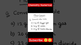 Mole Concept Numericals  Chapter3 Class 9 Science  Chemistry Atoms And Molecules shortsfeed yt [upl. by Bosson142]