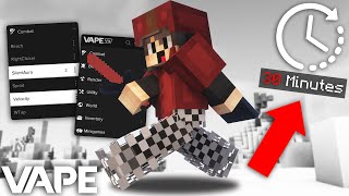 30 MINUTES OF CHEATING ON HYPIXEL WITH MAIN ACCOUNT  VAPE V4 Hypixel Bedwars [upl. by Aitercul277]