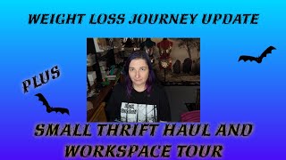 Weight Loss update plus small THRIFT HAUL and WORKSPACE TOUR 💜🦇💜 [upl. by Ahsiuq]