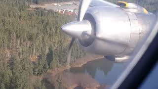 worlds biggest bush plane DC6 Landing at Icy Bay 19AK gravel strip [upl. by Cutter]