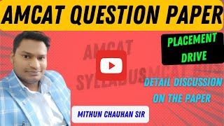 AMCAT Memory Based Previous Year Questions  Placement Drive via AMCAT  Mithun Sir [upl. by Antoine]