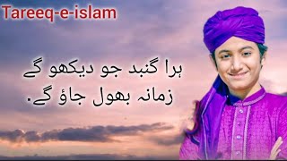 Hara Gumbad jo dekhoge  Beautiful Naat  With Lyrics ❤️ ✨ Ghulam Mustafa Qadri  Urdu lyrics [upl. by Yrehc455]