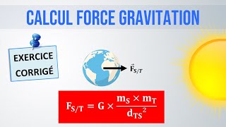 Calcul dune force gravitationnelle ✏️ Exercice  PhysiqueChimie collège lycée [upl. by Anujra]