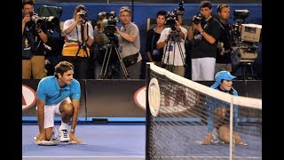 Federer and ball boys  Funny and Emotional [upl. by Naitsirhc]