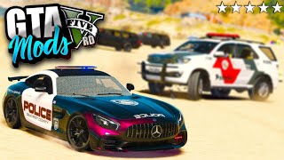 ROUBEI UM SUPER CARRO DA POLICIA e DEI FUGA DE VIATURA  INSANO   GTA 5 MODS [upl. by Zinah]