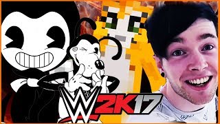 DanTDM amp Stampy vs Bendy and the Ink Machine  WWE 2K17 s7e8 [upl. by Eselehs]