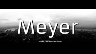 How to Pronounce Meyer in German [upl. by Osrick]