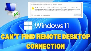 Why cant i find remote desktop connection in windows  How to fix remote desktop connection problem [upl. by Nylteak]