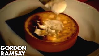 Gordon Eats Overcooked Scallops and Liquid Creme Brulee  Gordon Ramsay [upl. by Nileuqay]