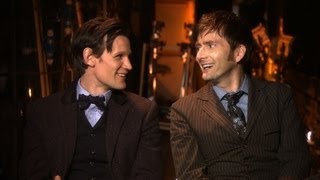 Matt Smith and David Tennant Behind the Scenes of the Doctor Who 50th Anniversary Special  BBC [upl. by Selokcin]