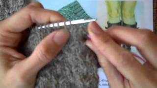 Knitting Simple boot topper tutorial K1long stitch [upl. by Raynah44]