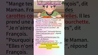 Daily French Reading Day 81 Il naime pas les carottes learnfrench quicklearningfrench [upl. by Nilrak566]