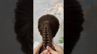 Fishbone ponytail changing hands slow motion tutorial Beautiful and advanced sense Simple and be [upl. by Yttel65]