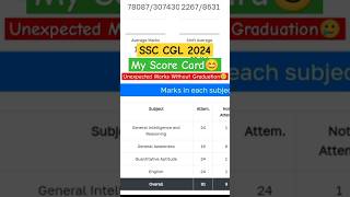 My SSC CGL 2024 Tier1 Score Card🎯137 Marks Without Graduation📚SSC CGL Score Card Kaise Dekhessccgl [upl. by Disraeli]