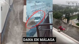 DANA EN MÁLAGA impactantes imágenes de lluvias e inundaciones [upl. by Shipman]