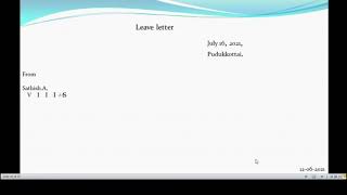 7th std English Composition 1 Leave letter 1 [upl. by Adlen]