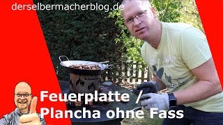 Grillplatte  Plancha  Feuerplatte mit neuer Unterkonstruktion ohne Fass [upl. by Porett343]