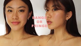 HOW I CUT FRINGE  BANGS  Haley Kim [upl. by Vladi]