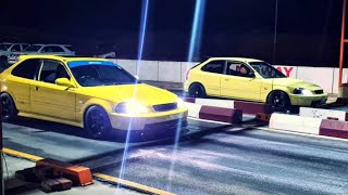 Honda B20 VTEC vs Honda B16 VTEC Drag Race [upl. by Egap759]