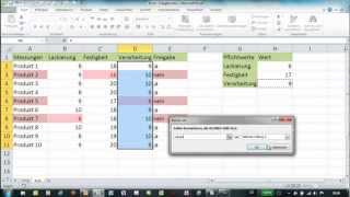 Excel  Bedingte Formatierung  Vergleich mit Referenzwerten [upl. by Haceber]