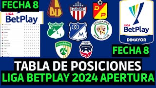 TABLA DE POSICIONES LIGA BETPLAY  TABLA DE POSICIONES LIGA BETPLAY 2024 APERTURA FECHA 8 HOY [upl. by Nilyam907]