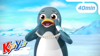 KiiYii  5 Little Penguins  Kids Fun amp Educational Cartoons  Moonbug Play and Learn [upl. by Santos638]