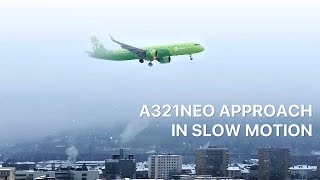 A321NEO SLOW MOTION APPROACH INNSBRUCK 4K [upl. by Akenet]