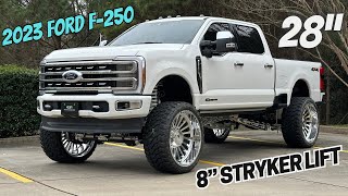 CLEANEST 2023 Ford F250 Platinum Build in the Country  28x14 JTX Forged wheels amp 8” Stryker [upl. by Mamie]