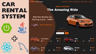 Car Rental System Project using Spring Boot and React JS  Spring Boot 3 Project  React JS  MySQL [upl. by Maise]