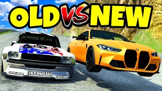 OLD vs NEW Cars Race amp Crash Down a Mountain in BeamNG Drive Mods [upl. by Aihsinyt]