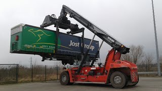 Rémy Van Warbeck  Container handling and train loading with ReachStacker Kalmar DRF450 [upl. by Llehctim]