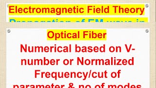 numerical based on V number or Normalized Frequencycut of parameter amp no of modes optical fiber [upl. by Kristie]