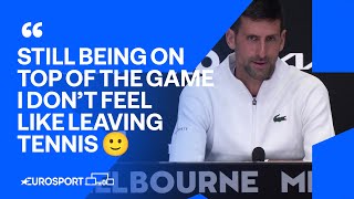 Novak Djokovic discusses his future amp potential RETIREMENT 👀  Australian Open 2024 🇦🇺 [upl. by Ellainad]