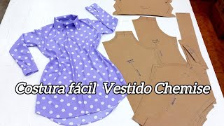 Como costurar Vestido Chemise Costura fácil para iniciantes [upl. by Sitruk]