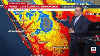 Tracking Milton Worstcase scenario inundation and storm surge [upl. by Llehcram]