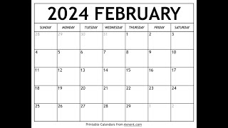 How to get free printable February 2024 calendar  Axnent [upl. by Briscoe]