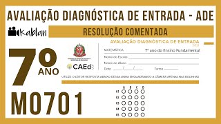 7º ANO ADE  AVALIAÇÃO DIAGNÓSTICA DE RETORNO  CADERNO M0701 [upl. by Pierpont]