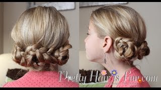 How To Cute Braided Buns Updo  Pretty Hair is Fun [upl. by Leirza]