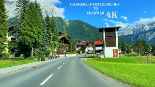 GarmischPartenkirchen Germany to Ehrwald Austria  4K  Driving Tour [upl. by Onitsoga]