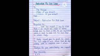 Best Application for Sick LeaveSick leave Application Sick leave Application for Students shorts [upl. by Jessie]