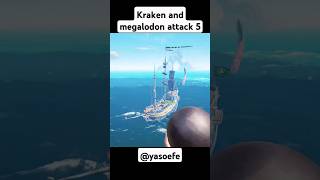 Kraken and megalodon attack 5Sea of Thievesseaofthieves kraken megalodon gaming pirates pvp [upl. by Lovell]