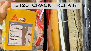 Foundation Crack Repair Sika [upl. by Attesoj]