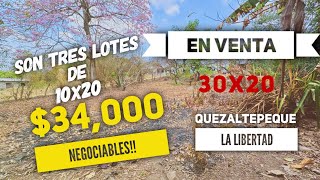 Son tres lotes de 10x20 Compré Uno Dos O Los tres en Quezaltepeque La libertad🇸🇻 [upl. by Claudelle360]