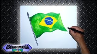 Como desenhar e pintar a bandeira do Brasil [upl. by Pharaoh361]