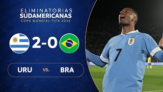 URUGUAY vs BRASIL 20  RESUMEN  ELIMINATORIAS SUDAMERICANAS  FECHA 4 [upl. by Ahsemo852]