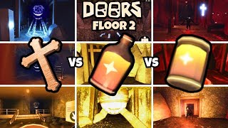 All Crucifix Vs All Curious potion Vs All Barrel Uses In Floor 2Doors floor 2 UpdateThe Mines [upl. by Neema]