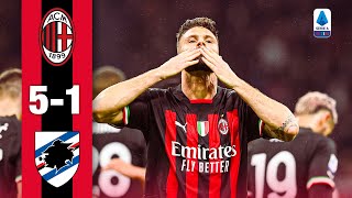 Giroud hattrick in 6goal show  AC Milan 51 Sampdoria  Highlights Serie A [upl. by Akoyin]