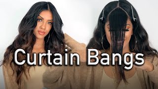 DIY Curtain Bangs How to Cut and Style Like a Pro  AribaPervaiz  HAIR TUTORIAL [upl. by Yrmac]